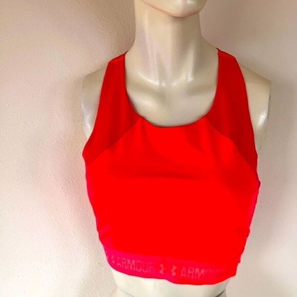 Under Armour gym bra mesh Tangerine orange medium - Picture 1 of 9